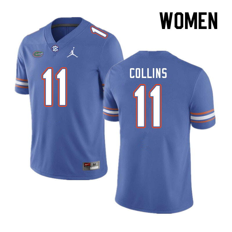 Women #11 Kelby Collins Florida Gators College Football Jerseys Stitched-Royal - Click Image to Close